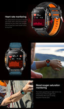 New Outdoor 10ATM Waterproof Swim Smart Watch Men GPS Compass Flashlight 540mAh Large Battery Bluetooth Call Sport HD Smartwatch