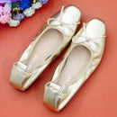 2024 Spring\Autumn Genuine Leather Shoes Woman Flats Work Classi Fashion Bowknot Female Casual Ballet Ladies Shoes Plus Size 44