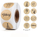 100-500Pcs Round Happy Birthday Sticker For Creativity Cute Stationery Labels Various Sticker Child For Scrapbooking