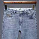 Hot summer jeans for men, trendy Korean style, slim fit