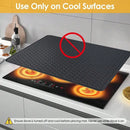 Premium 28"X20" Silicone Stove Top Cover Mat Heat Resistant Glass Cooktop Protector Multi Purpose Black Pad For RV Range Dish Drying Under Sink Pet Feeding Kitchen Storage Ideal Housewarming Gift