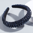 Full Crystal Luxury Hair Accessories Hairbands Sparkly Padded Rhinestones Headbands Headdress Black White Pink Women Headband