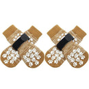 4Pcs/set Anti Slip Dog Socks with Straps Traction Control for Indoor on Hardwood Floor Wear Pet Paw Protector for Small Dogs Pet