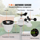 SucceBuy 7-in-1 Wireless Weather Station 7.5in Large Color Display Digital Home Weather Station for Forecast Data, Alarm, Alerts