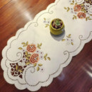 Popular satin Rose flower Embroidery table place mat Christmas pad dish dining placemat cup coaster coffee tea doily kitchen