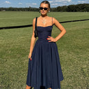 Mingmingxi Women Sleeveless Summer Dress 2025 New Arrivals Elegant Party Dresses Midi Spaghetti Strap Red Birthday Dress