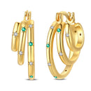 Gorgeous 925 Sterling Silver Triple Heart Hoop Earrings & Diamond Paperclip Chain Drop Earrings Mother Birthday Earrings Gift