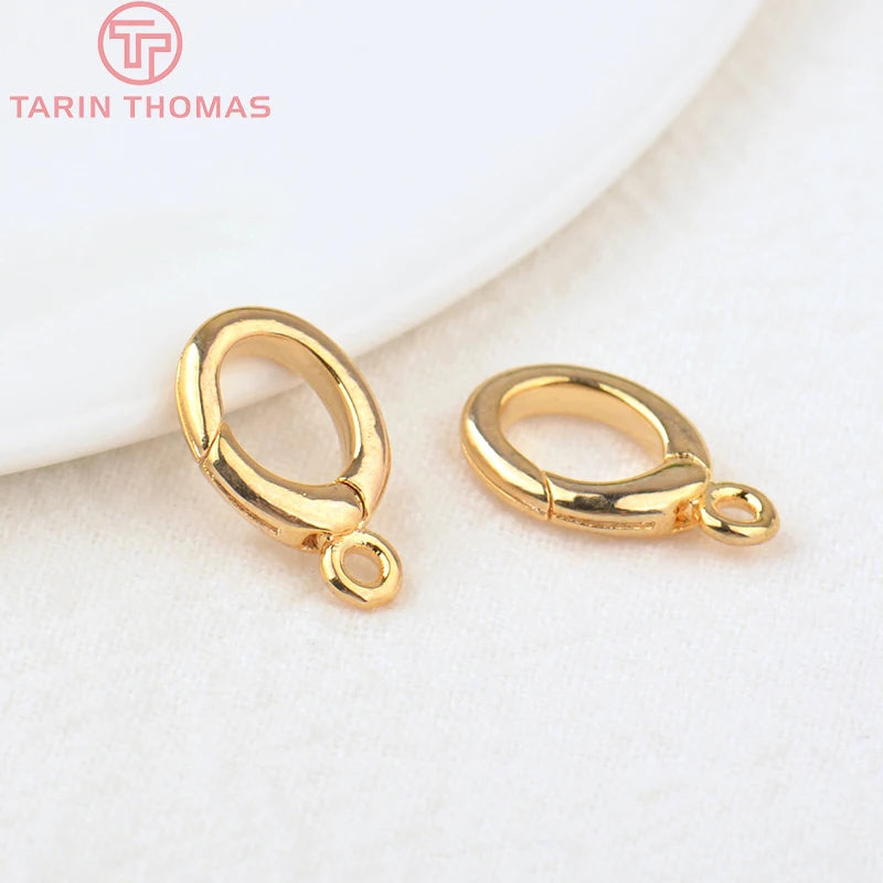 (3310) 15.6x9.6MM Hole 2MM 24K Gold Color Brass Lobster Clasps for Charms Pendants High Quality DIY Jewelry Making Findings