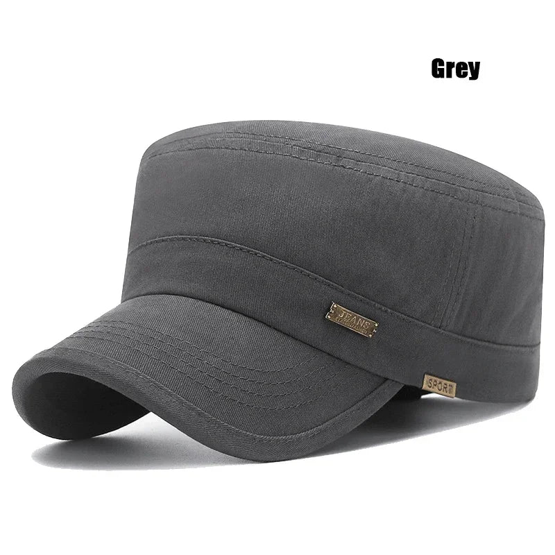 New Fashion Classic Casual Cotton Snapback Hats Outdoor Sport Baseball Cap Flat Military Cadet Cap Style Design