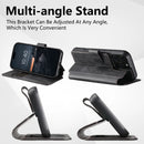 PU Leather Wireless Charging Card Holder Stand Wallet Magnetic Flip Cover Phone Case For iPhone 17 Pro Max 16 Plus 15 14 13 12