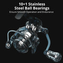 KastKing Kestrel Spinning Fishing Reel 1000 SFS Carbon Body 10+1 Stainless-Steel Double Shielded Ball Bearings, 6.2:1 Gear Ratio