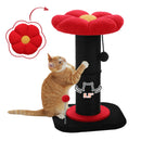 Flower Cat Scratching Post Small Cat Tree Tower Cat Scratcher for Indoor Cats with Super Thick Scratching Post Removable Cat Bed