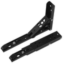 2pcs 8"-14" Black Folding Shelf Bracket Heavy Duty White Collapsible Shelf Bracket Hardware for Table Work RV Car Saving Space