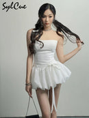 Sylcue 2023 Summer Party Formal Retro Princess Senior Texture Intellectual Elegant Avant-Garde Personalized Women'S Cool Dress