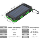 20000mAh Solar Ladegerät Wasserdichte Tragbare Solar Power Bank Zwei 5V USB-Anschlüsse 2 LED Taschenlampe Kompass für Outdoor Camping Wandern