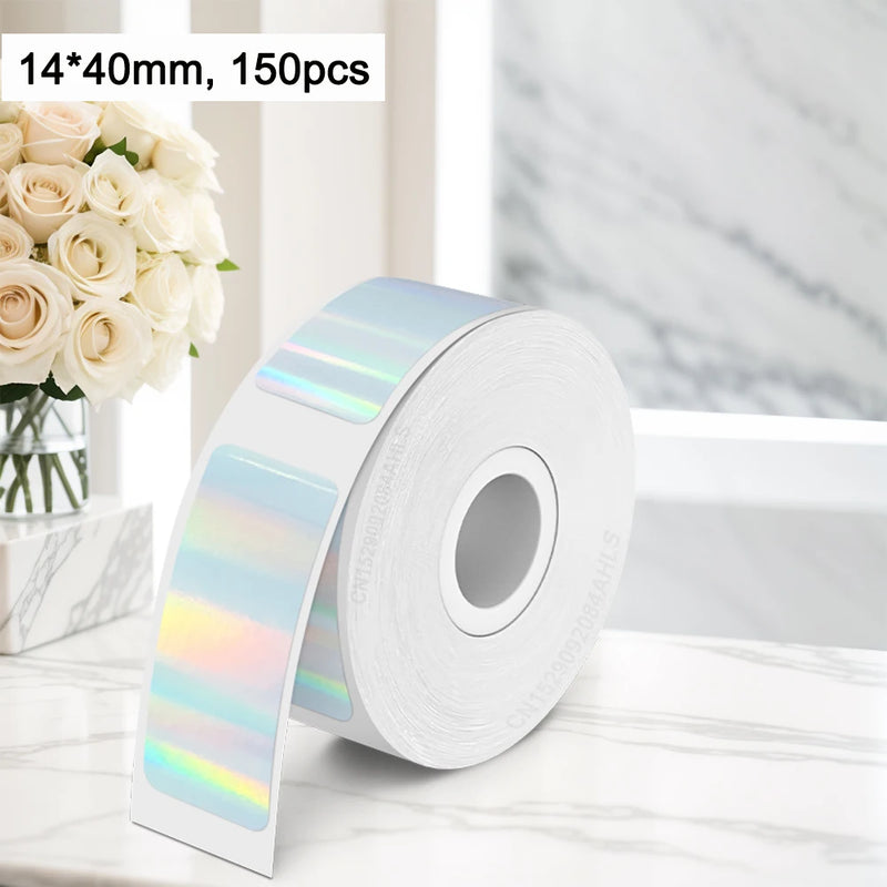 P15 Adhesive Merry Christmas Sticker Snowman Starry Sky Holographic Label Tape for Marklife P15 P12 P11 Thermal Label Printer