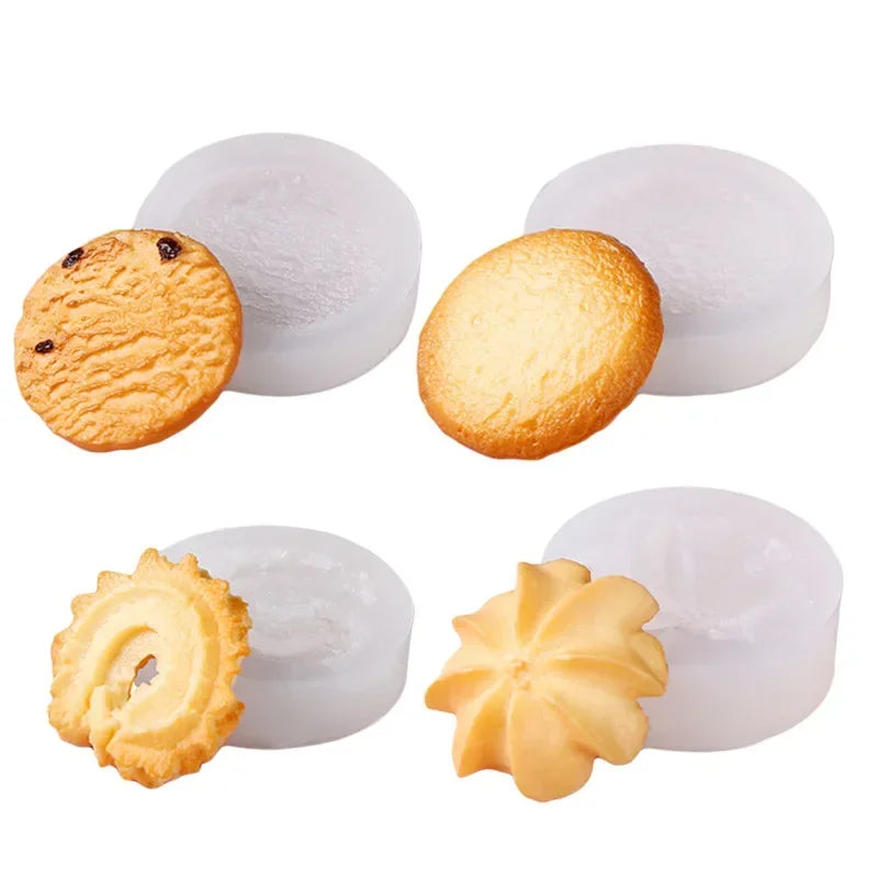 DIY Mini Cream-filled Cookies Design Silicone Mold  Handmade Fondant Biscuits Mould Cake Decorating Tools Baking Accessories