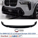 Magickit For BMW G07 X7 M Sport 2023+ Glossy Black Front Shovel Kit Bumper Guard Front Bumper Lip Splitter 2024 Splitter Kit