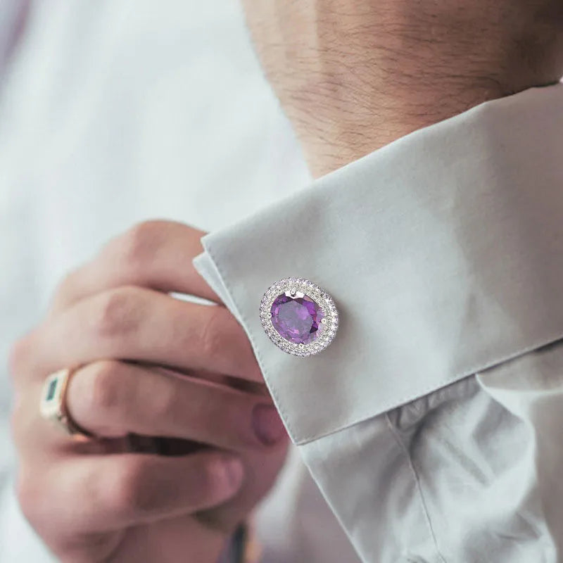 French Cufflinks Luxury Men's Wedding Zircon Rhinestones Cuff Links High-end Business Banquet Suits Shirts Accessories Buttons