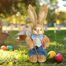 Easter Bunny Rabbit Straw Figures Decoration 35cm Easter Straw Easter Rabbit Bunny Figurine Home Garden Wedding Ornament