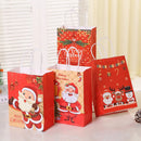 4/8Pcs Merry Christmas Kraft Paper Bags with Handles Elk Santa Gift Packaging Bags Christmas New Year Party Candy Packaging Bags