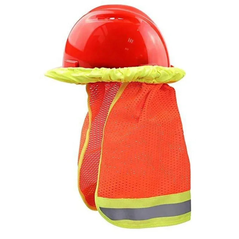 ESCAM Reflective Stripe Neck Shield Safety Hard Hat Cap Sun Shade Protective Helmets Workplace Safety