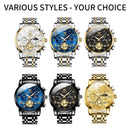 OLEVS Top Brand Mens Watches Classic Roman Scale Dial Luxury Wrist Watch for Man Original Quartz Waterproof Luminous Chronograph