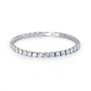 Luxuriöse Hip-Hop Iced Out 4mm Zirkonia Kristall Tennisarmbänder für Damen und Herren in Gold- und Silberfarbe, Armbandkette, Schmuck
