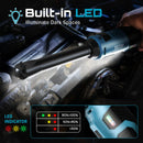 SEESII 3/8"Cordless Electric Wrench 55Nm 6" Extended Ratchet Wrench 12V Rechargeable Angle Wrench Car Repair Tools w/2 Batteries