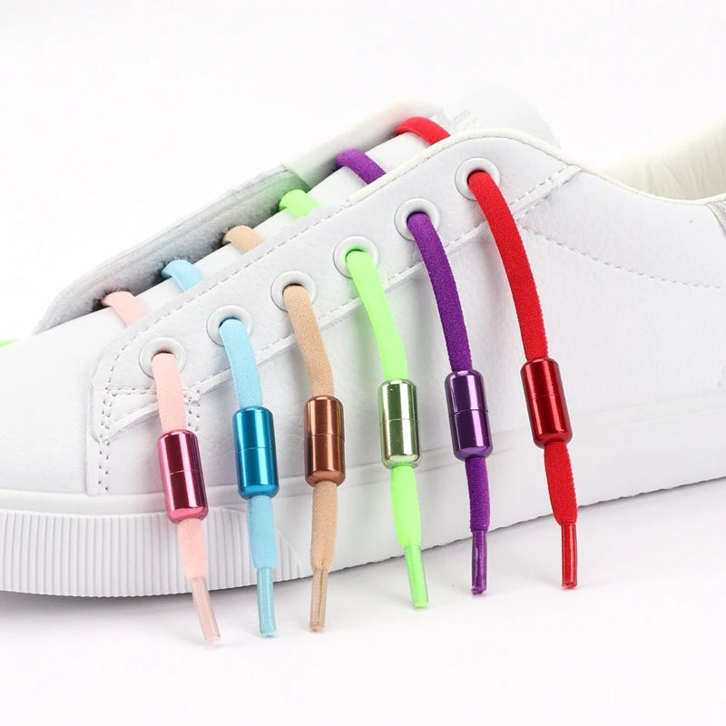 2Pcs/1Set Metal Capsule lock Accessories Elastic Shoelaces for Sneakers No Tie Shoelace Lazy Shoe lace Buckle DIY Kit Decoration