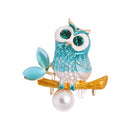 trsince Fashion Delicate Crystal Enamel Owl Brooches Trendy Vintage Brooch Badge Pin for Women Men Coat Badges Brooch Pin Gifts