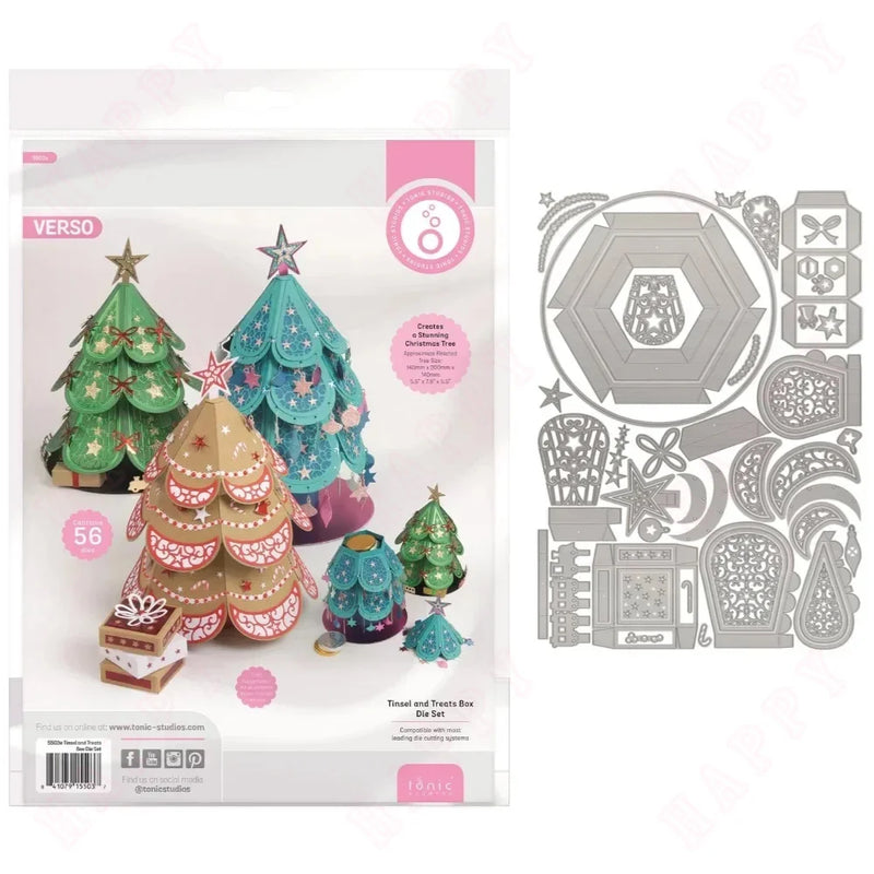 Christmas bells and Christmas trees Gift box die metal die for crafts Cutting Dies DIY Making Greeting Card Scrapbook Decoration