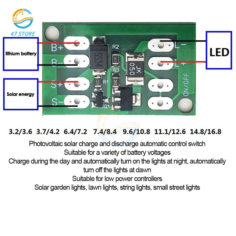 Solar Controller Charging Street Light Switch Circuit Board Charging Controller Circuit Switch Lithium Battery Charging Board