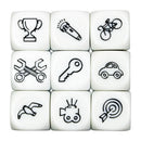 D6 Dice Set Telling Story Cube High Quality Acrylic 6 Sided Dice Funny Engraved Patterns For Children Education Toys And Games