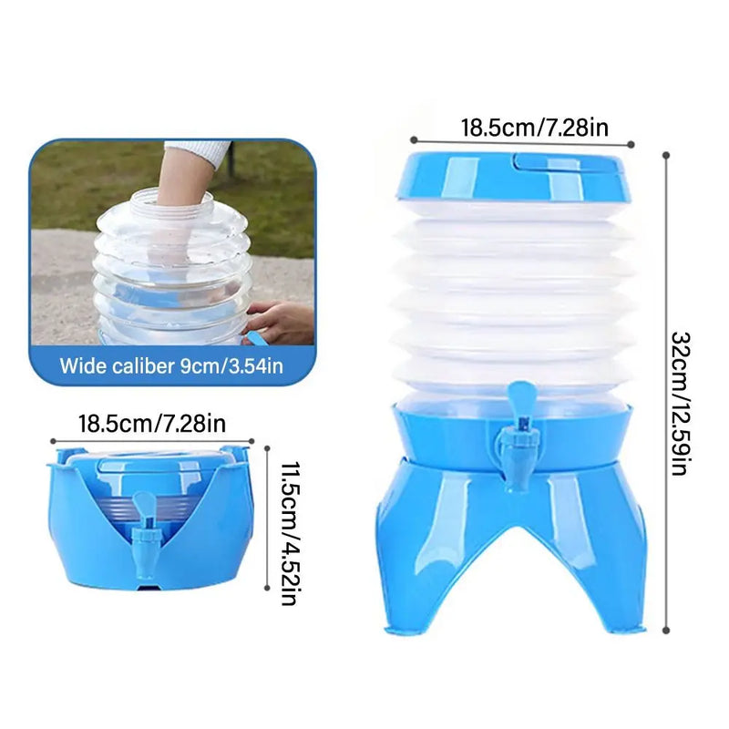 3.5L Water Dispenser Drink With Beverage Jug Fridge Container Collapsible Camping Pitcher Portable