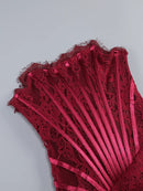 The Lace Hour | Strapless Lace-Panel Sheath Mini Dress