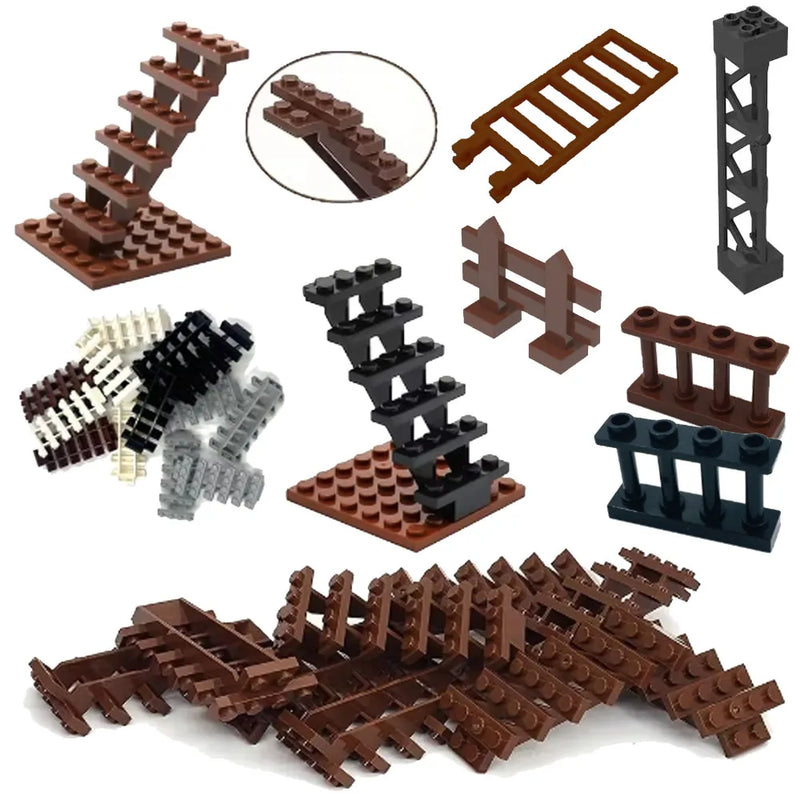 Military MOC Sentry Building Block Soldier Sandbag Fence Cannon Shell Barbed Wire Weapon Rack Training Field Watchtower Toy K018