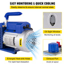 VEVOR Vacuum Pump 4.8CFM 1/4 HP Single Stage for HVAC Cooling 5PA Manifold Gauge Kit R410A R134A R22 Includes 4-Way Gauge&Hose