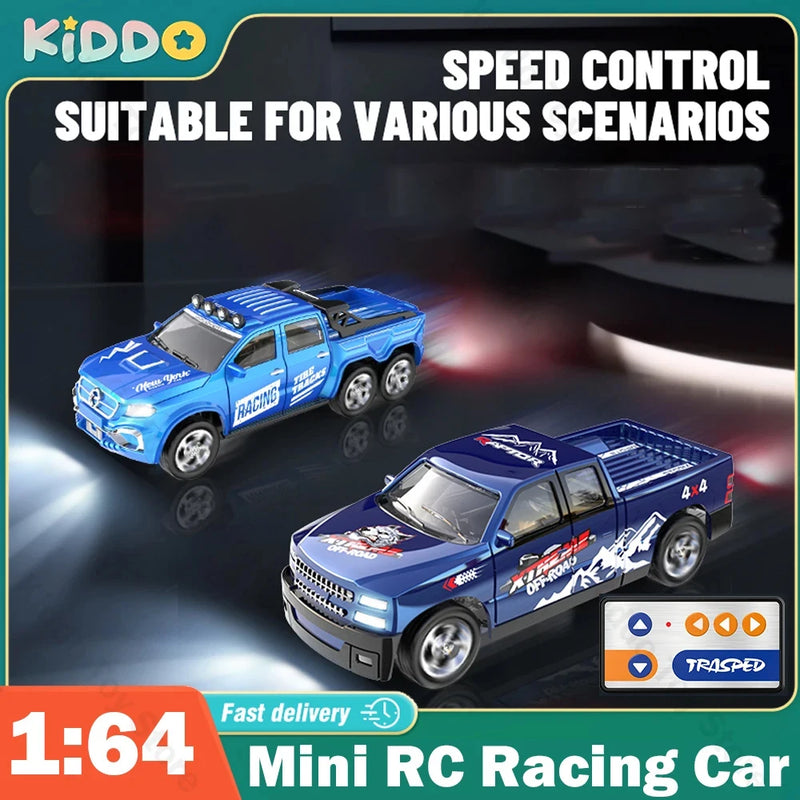 RC Cars 2.4G 5-Channel 1:64 Alloy Mini Remote Control SUV Drifts Long Endurance Electric Off-road Vehicle for Children Light