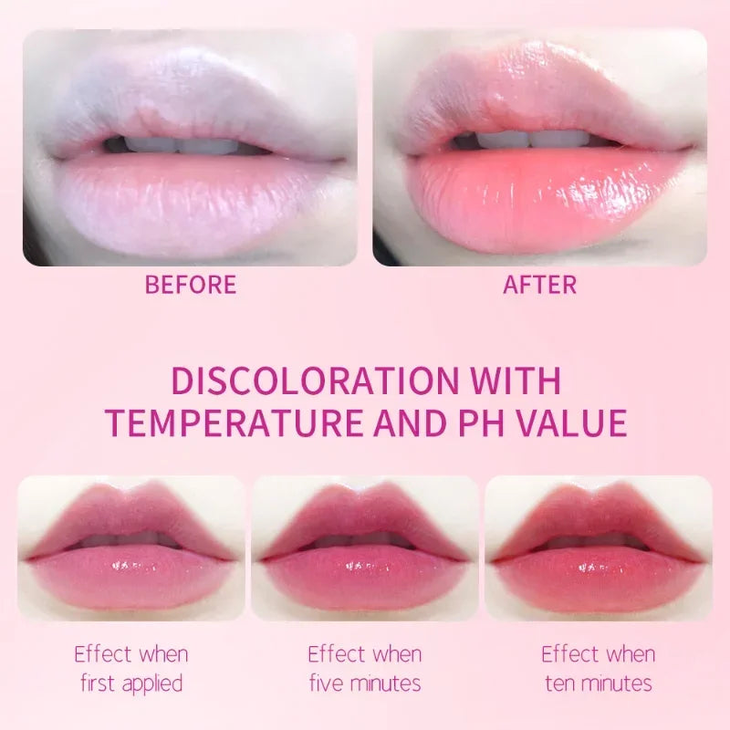Magic Temperature Color Change Lipstick Waterproof Moisturizing Transparent Jelly Flower Lip Balm Crystal Lips Makeup Cosmetic