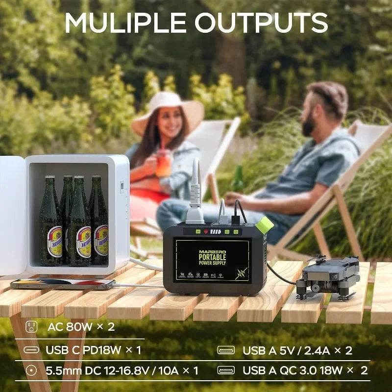 88Wh Portable Power Station 24000mAh Camping Solar Generator(Solar Panel Not Included) Lithium Battery Power 110V/80W AC, DC,