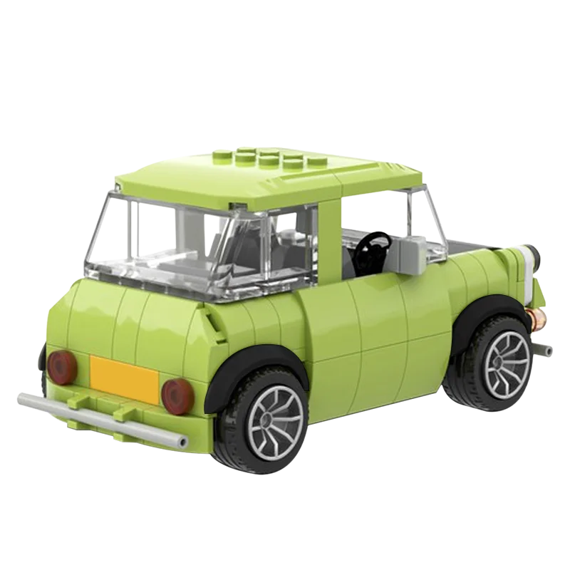 MOC Bean's Mini Car Building Blocks 242 Pieces Classic Comedy Green Sedan Vehicle Model Bricks Toys Kid Birthday Holidays Gift