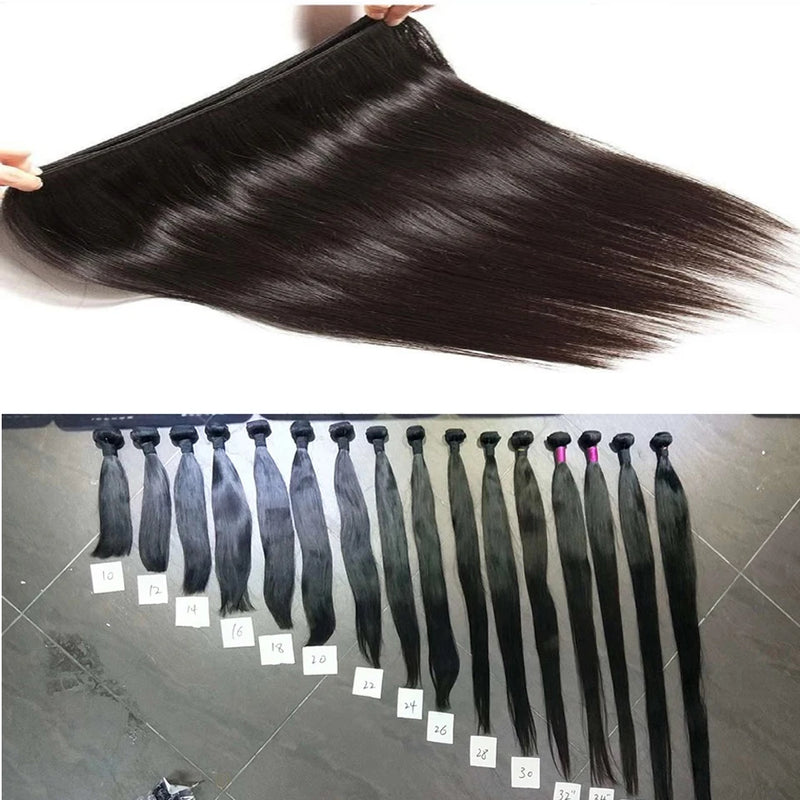 30 32 Inch Straight Human Hair Bundles Brazilian Remy Soft Human Hair Extensions 1/3/4 Bundles Human Hair On Promotion Fast Delivery In 3 Days France Cheap Thick Hair Bundles Natural Human Hair For Women