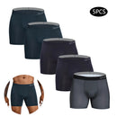5 Stück neue Herrenunterhosen Polyester Boxershorts Unterwäsche Mann Pack Unterhosen Herren Marke Sexy Homme Boxer Shorts Männliche Eisseide Slips