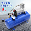 Air Compressor DC 12V 150psi Air Compressor System with Universal 6 L Tank Train Air Horn Kit Air Horn Kit