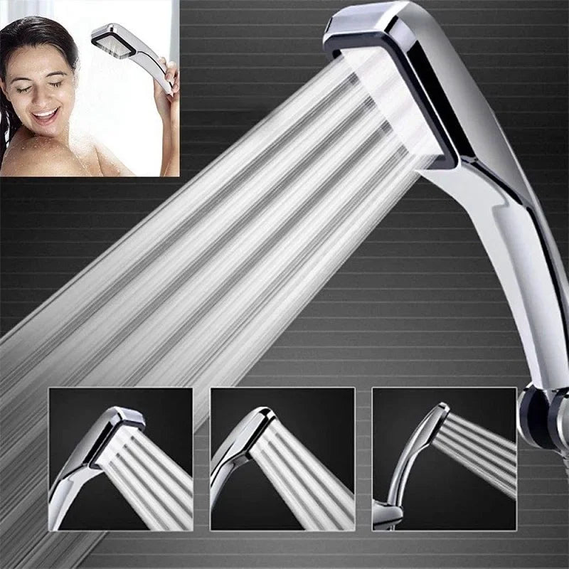 Bathroom Shower Head 300-Hole Square Hand-Held Pressurized Nozzle Bath Shower Pressurized Shower Head Water-Saving