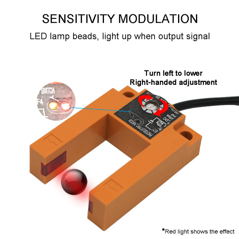 Infrared U-Slot Photoelectric Sensor E3S-GS30/E3S-GS15/E3S-GS7 DC 12-24V Proximity Switches Three-Wire NPN PNP Detection