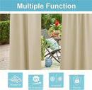 Custom Blackout Curtain Outdoor Waterproof Windproof Curtains Top Bottom Grommets Curtain for Balcony/Garden/Patio/Porch/Pool