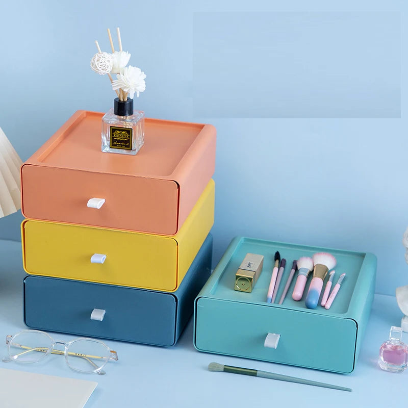 1pc Stackable Drawer Storage Box Office Stationery Home Cosmetics Classification And Combination