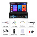 LeeKooLuu 7inch Motorized Retractable Screen Android 13 Car Radio 1 Din Multimedia Player GPS Stereo 2G+64G Carplay Android Auto